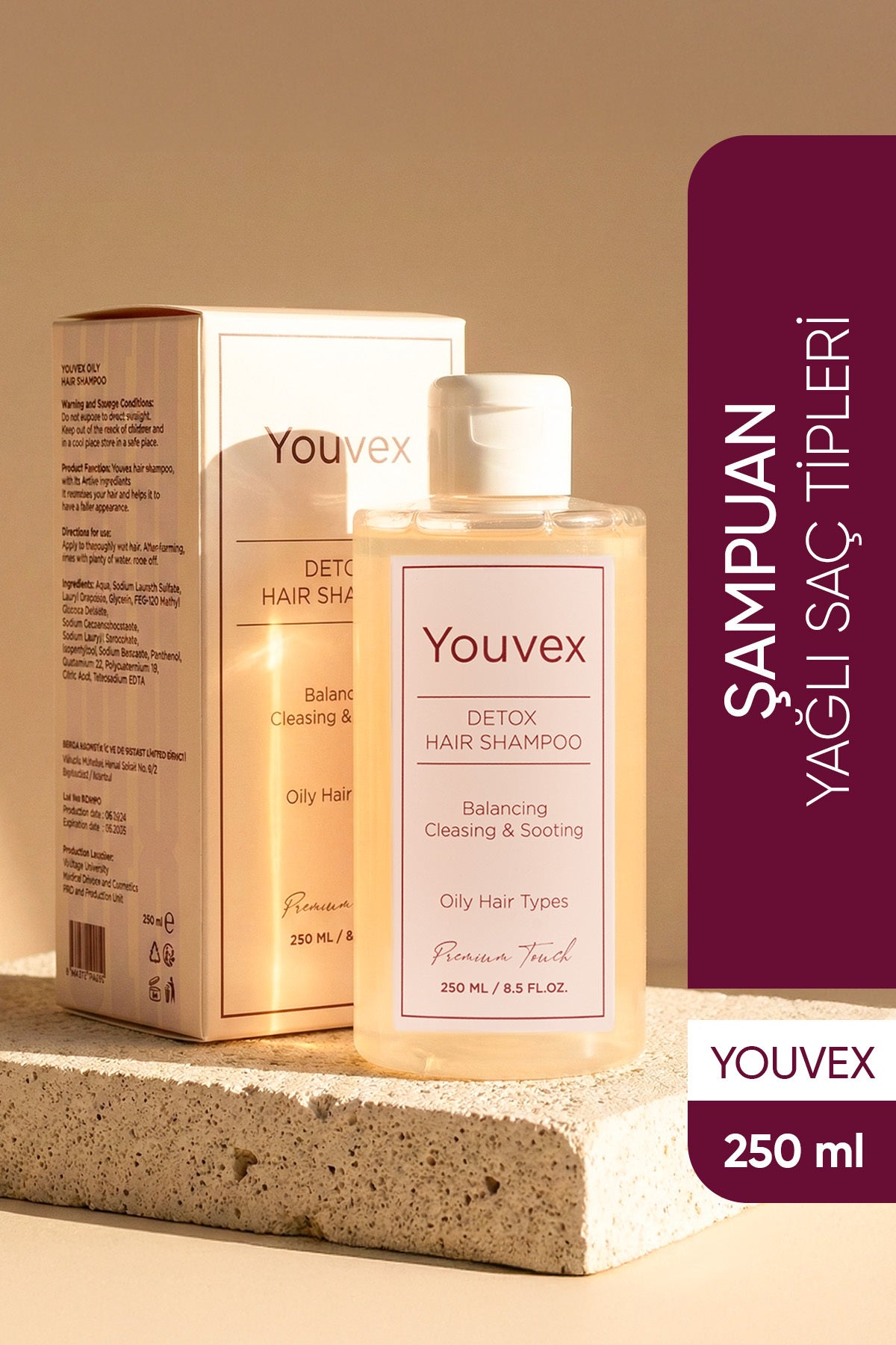 Youvex Yağlı Saçlar İçin Detox Bakım Şampuanı